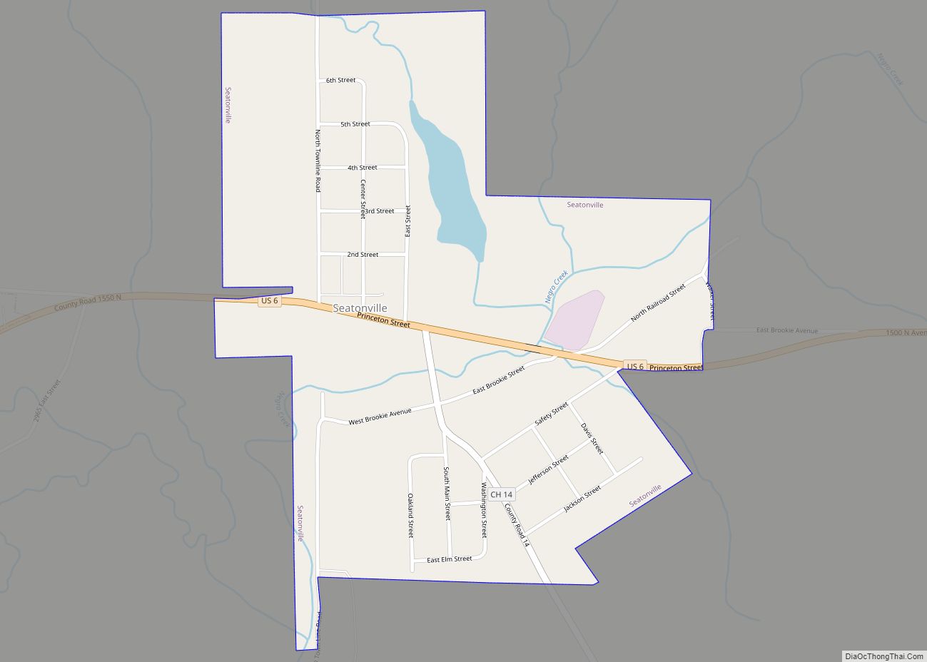 Map of Seatonville village