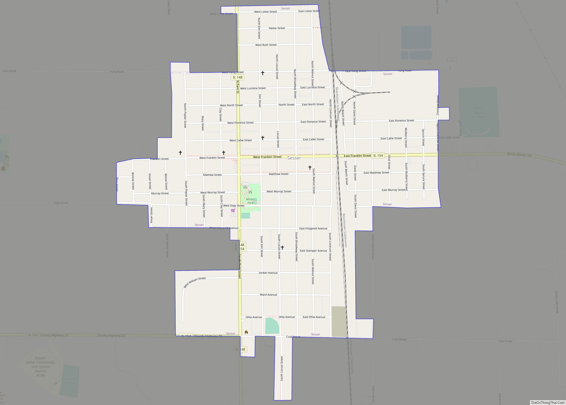 Map of Sesser city