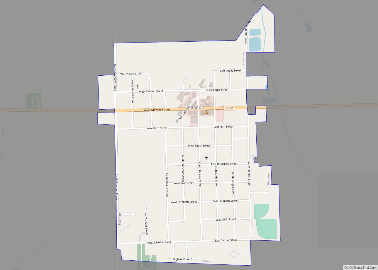 Map of Shannon village, Illinois
