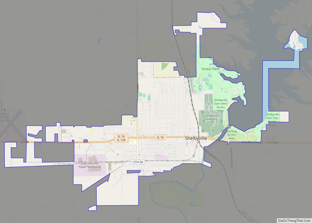 Map of Shelbyville city