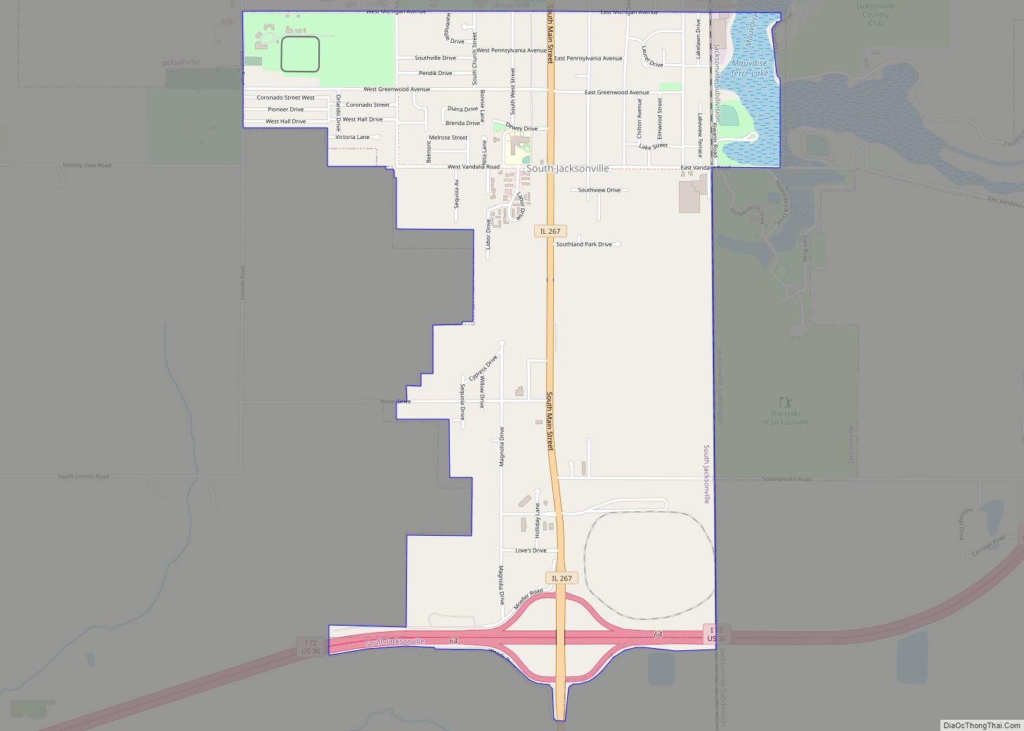 Map of South Jacksonville village