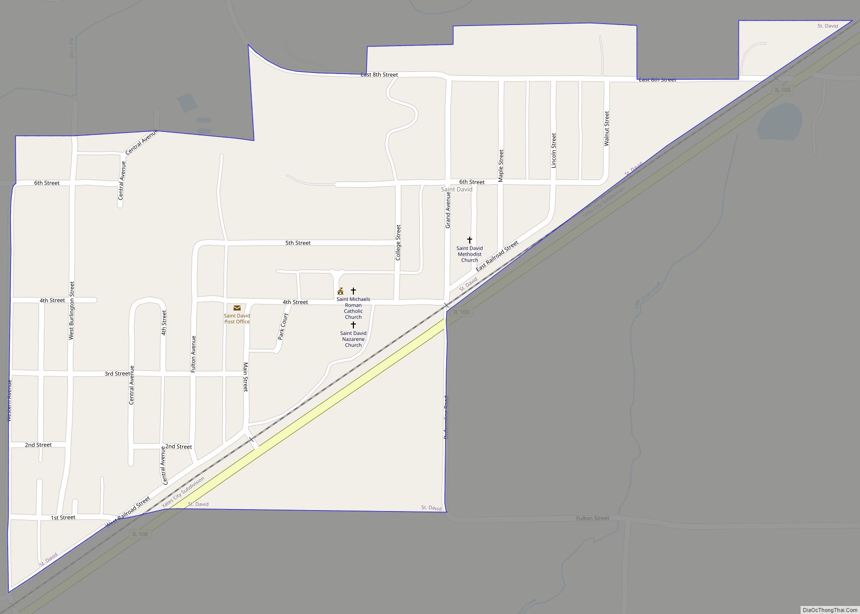 Map of St. David village, Illinois