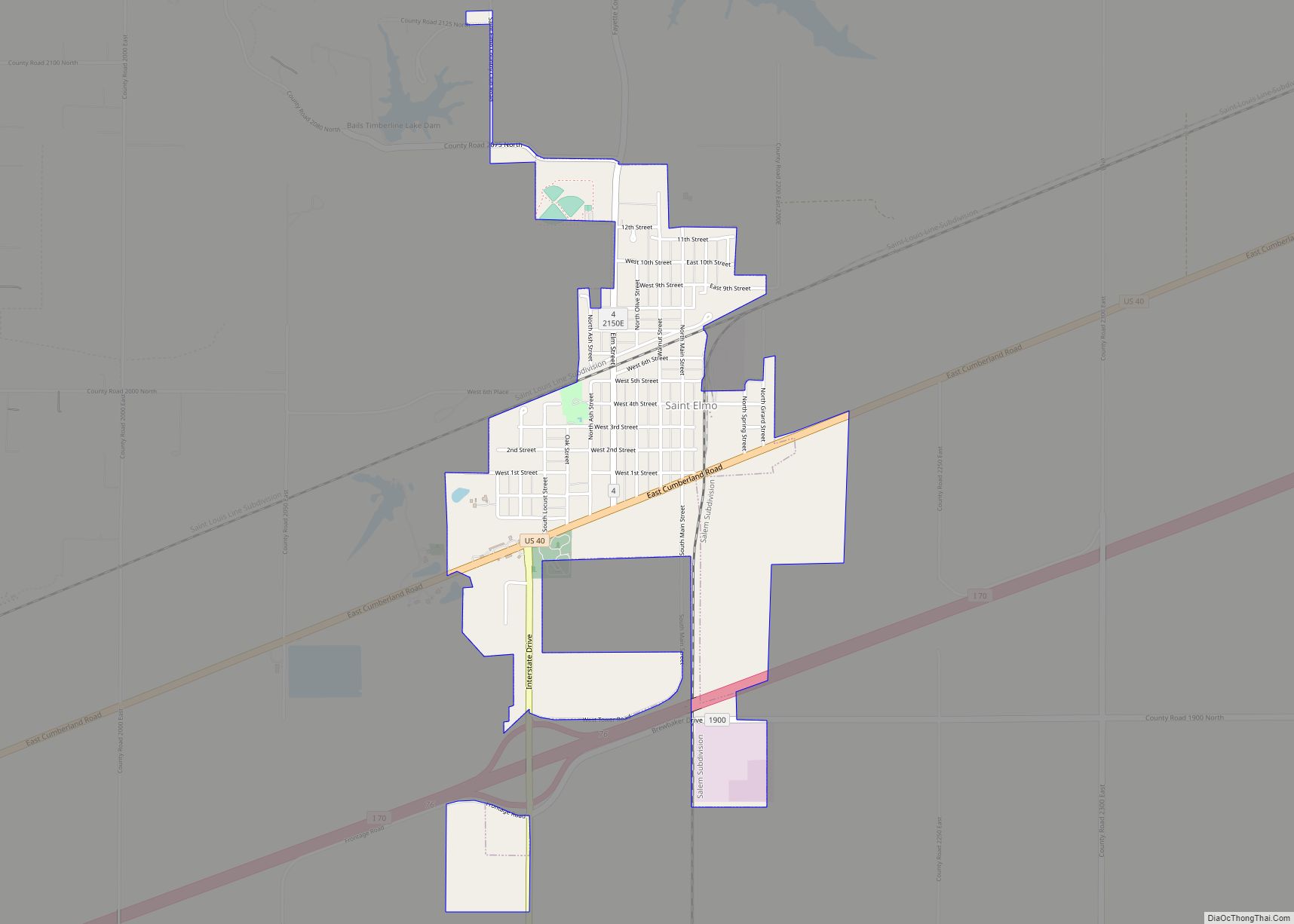 Map of St. Elmo city
