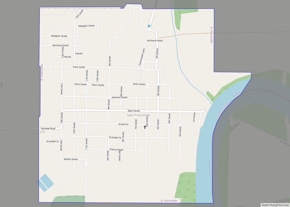 Map of St. Francisville city