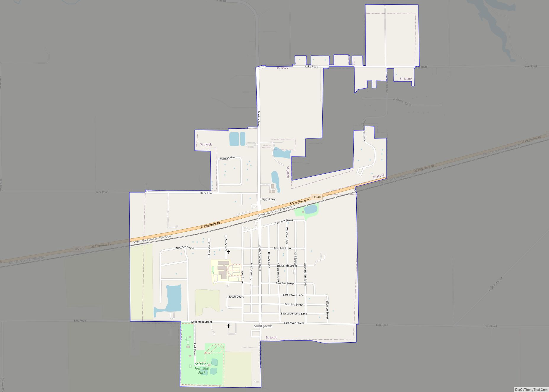 Map of St. Jacob village
