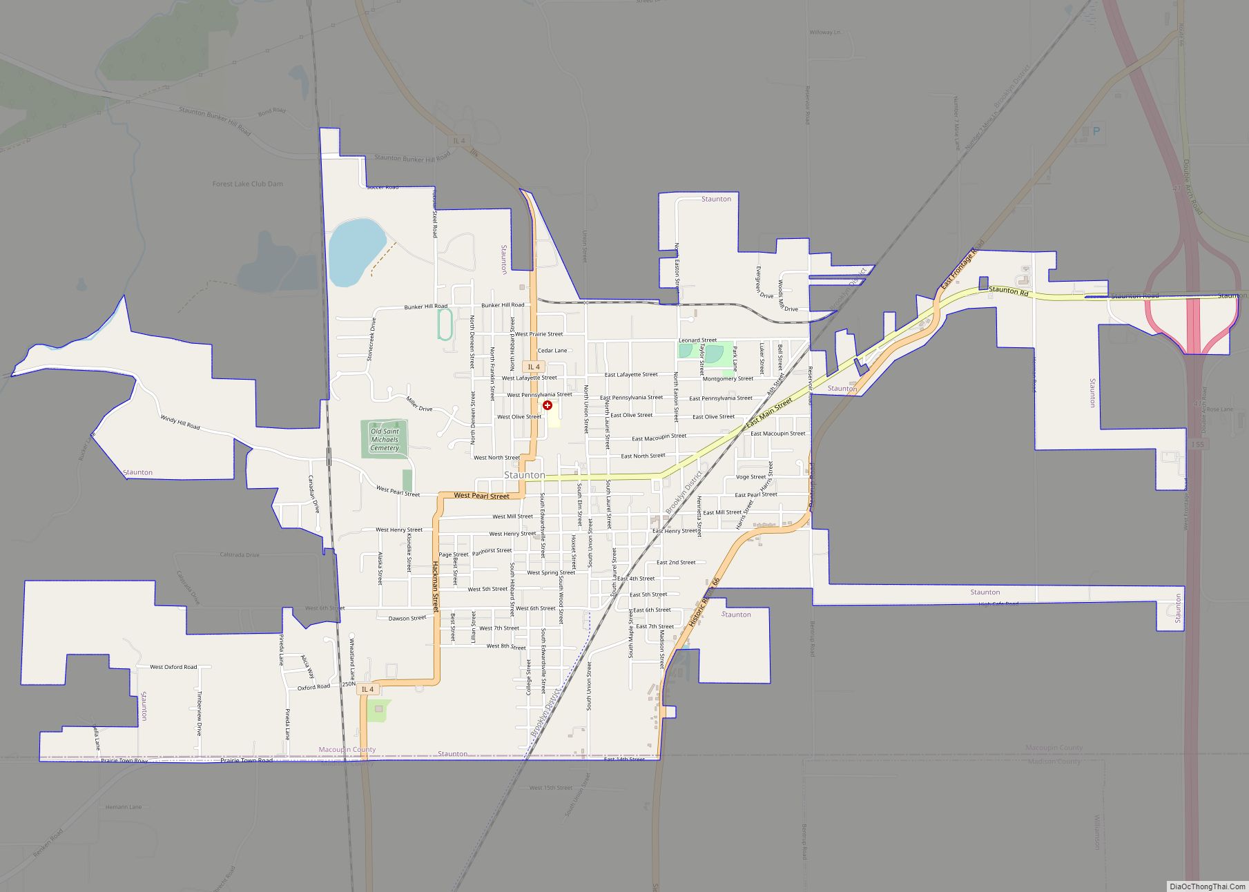 Map of Staunton city