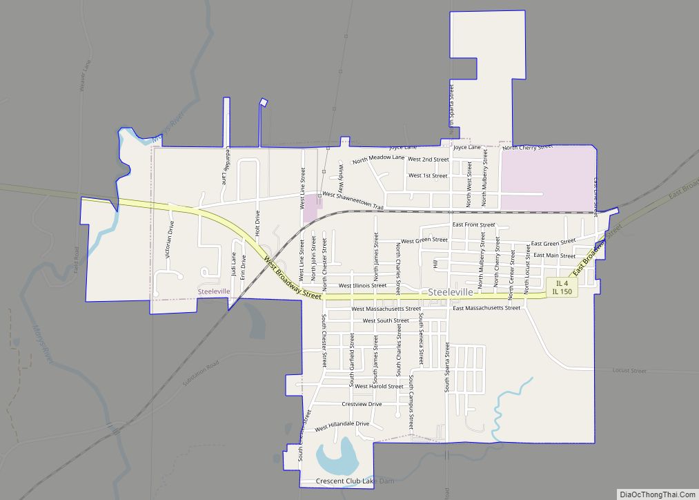 Map of Steeleville village