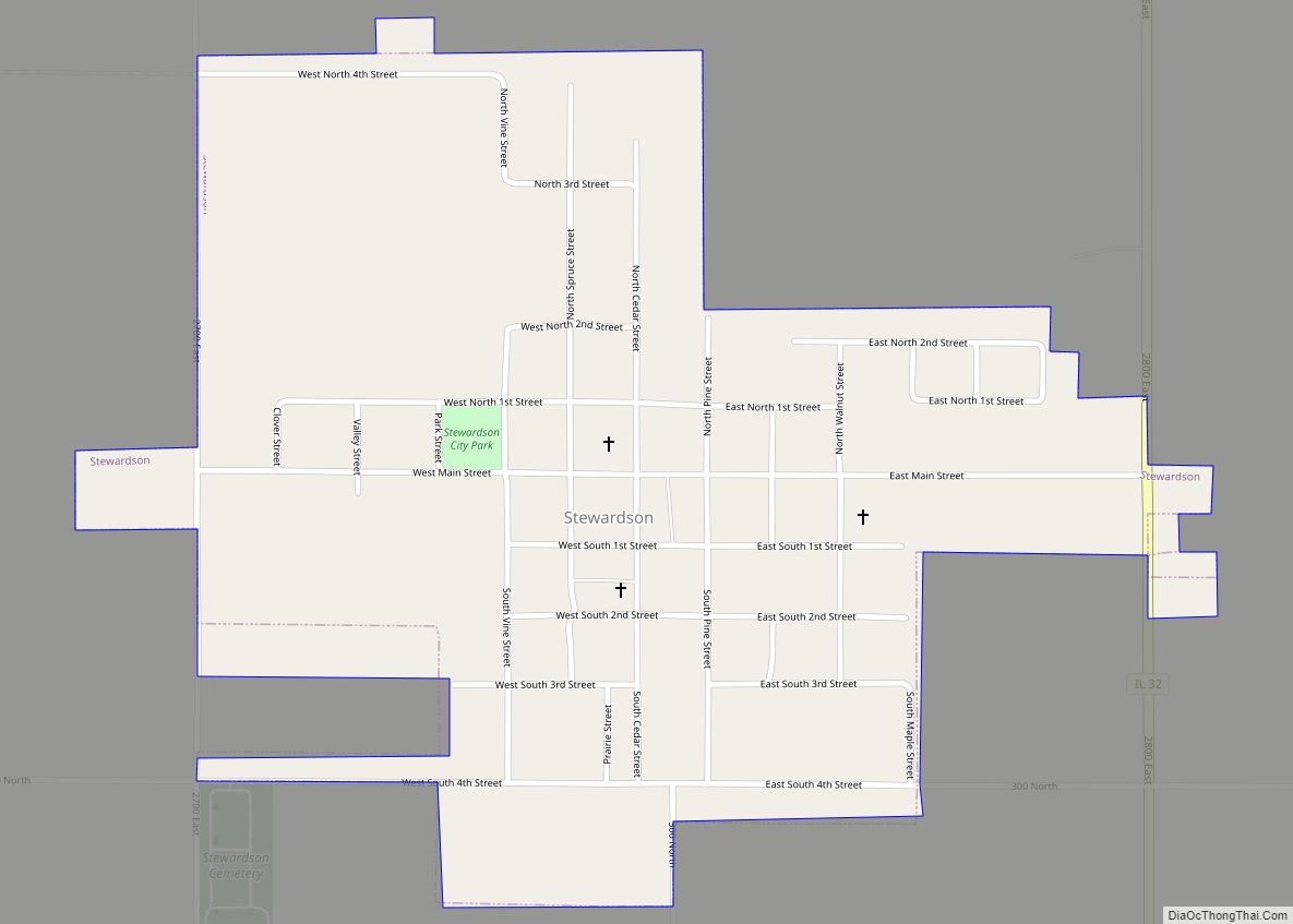 Map of Stewardson village