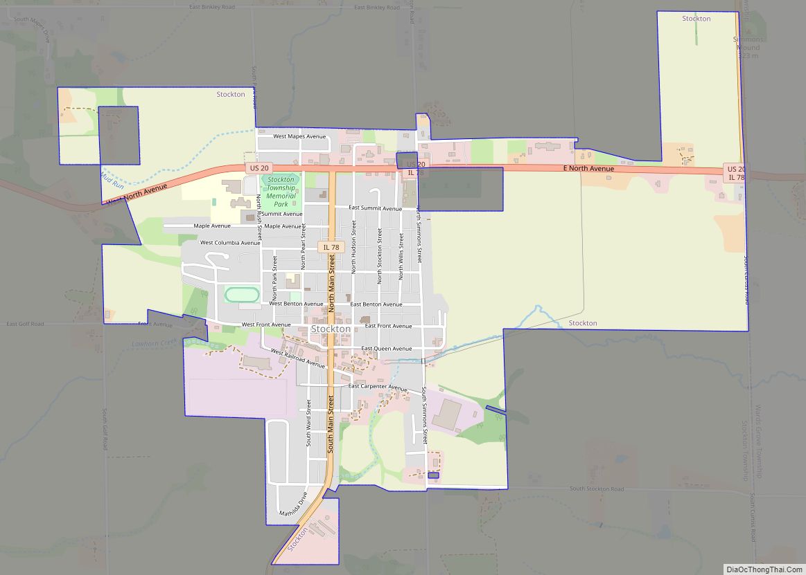 Map of Stockton village, Illinois