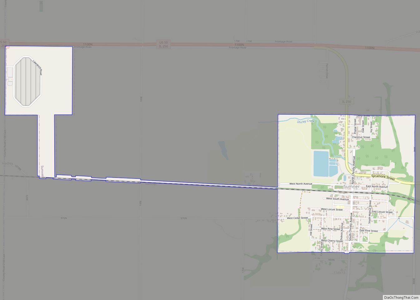 Map of Sumner city, Illinois
