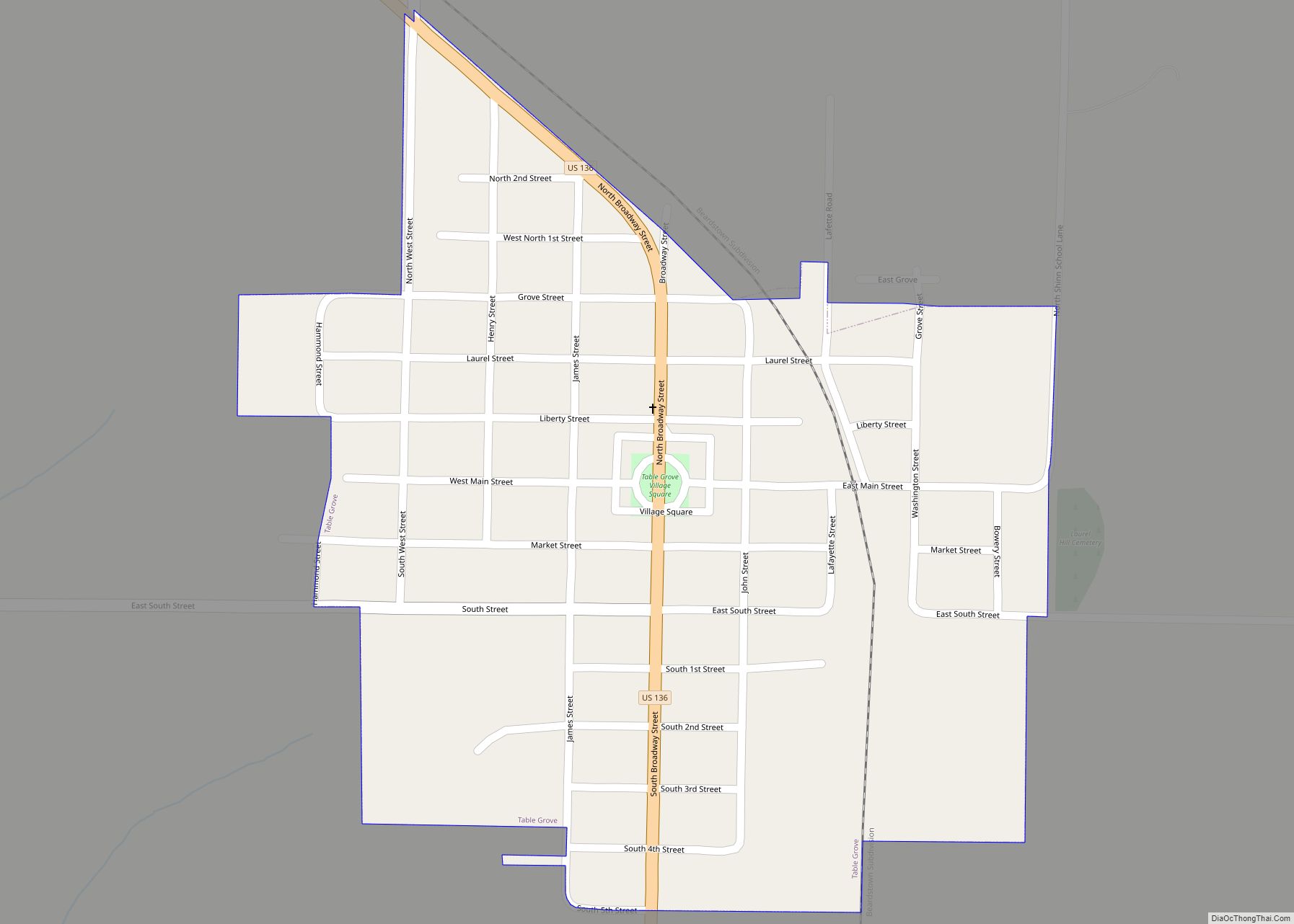 Map of Table Grove village