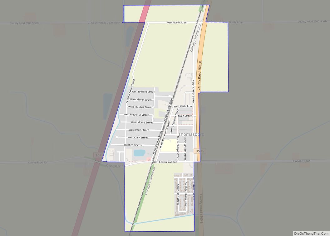 Map of Thomasboro village