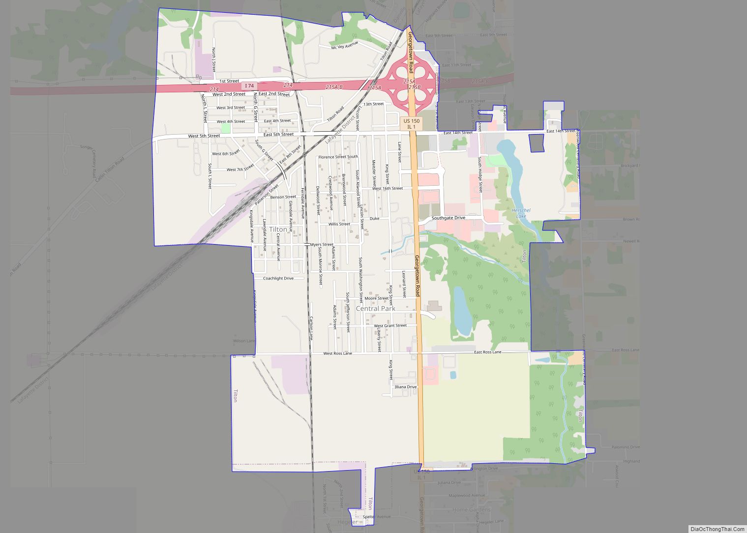 Map of Tilton village