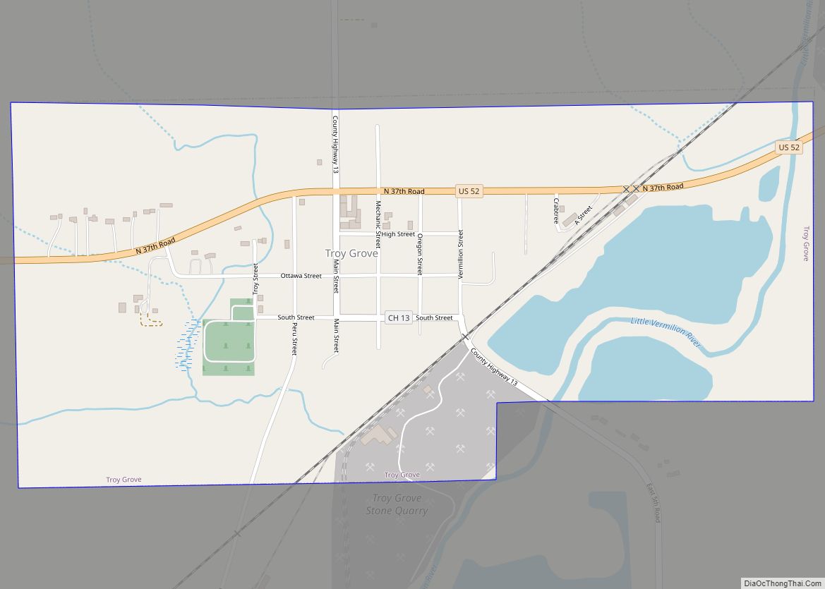 Map of Troy Grove village