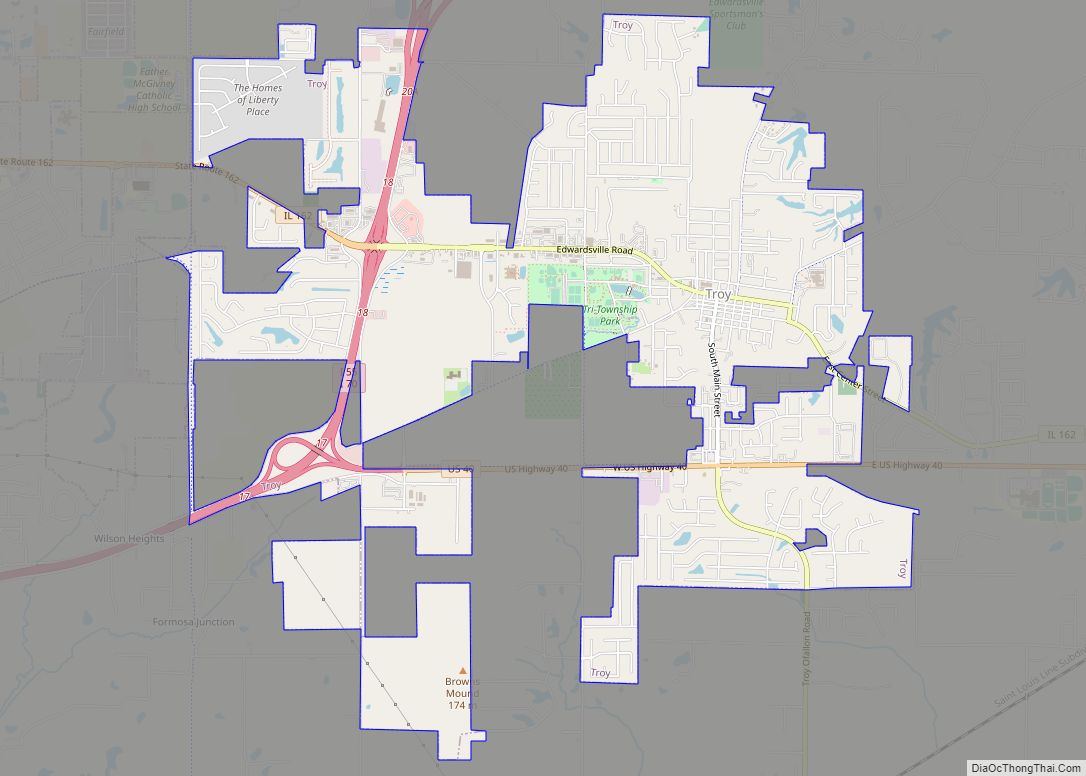 Map of Troy city, Illinois