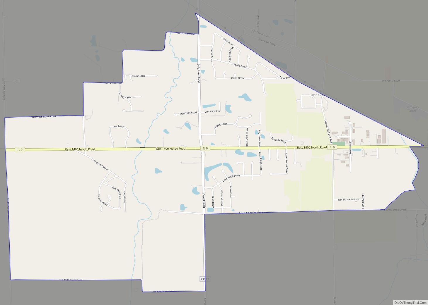 Map of Twin Grove CDP