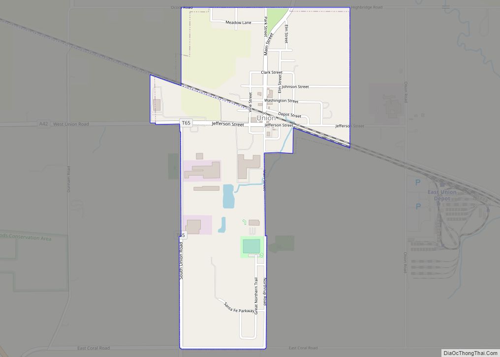Map of Union village, Illinois