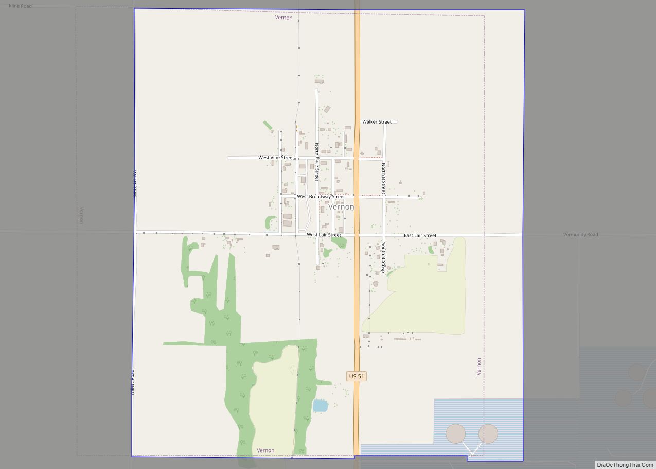 Map of Vernon village, Illinois