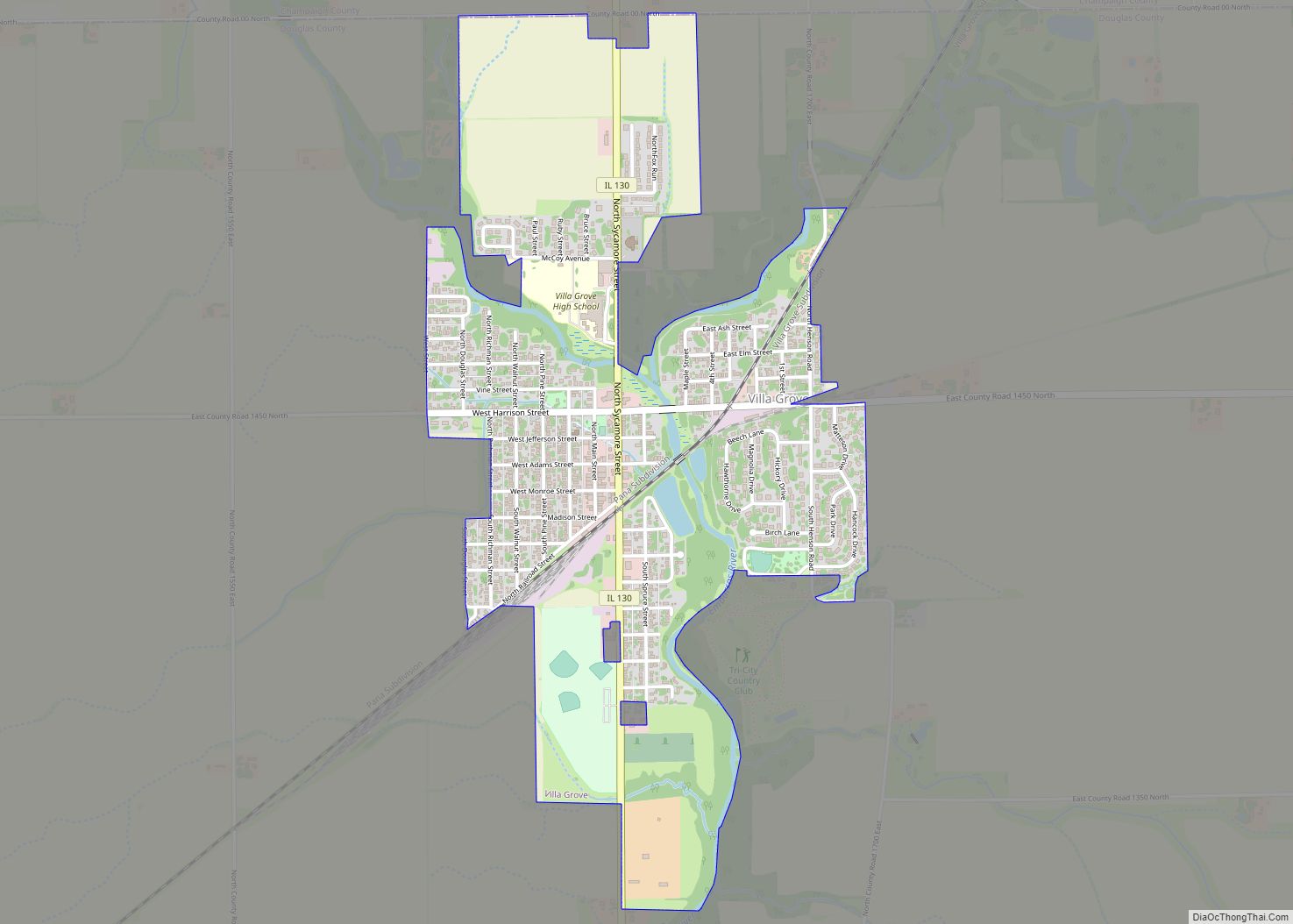 Map of Villa Grove city