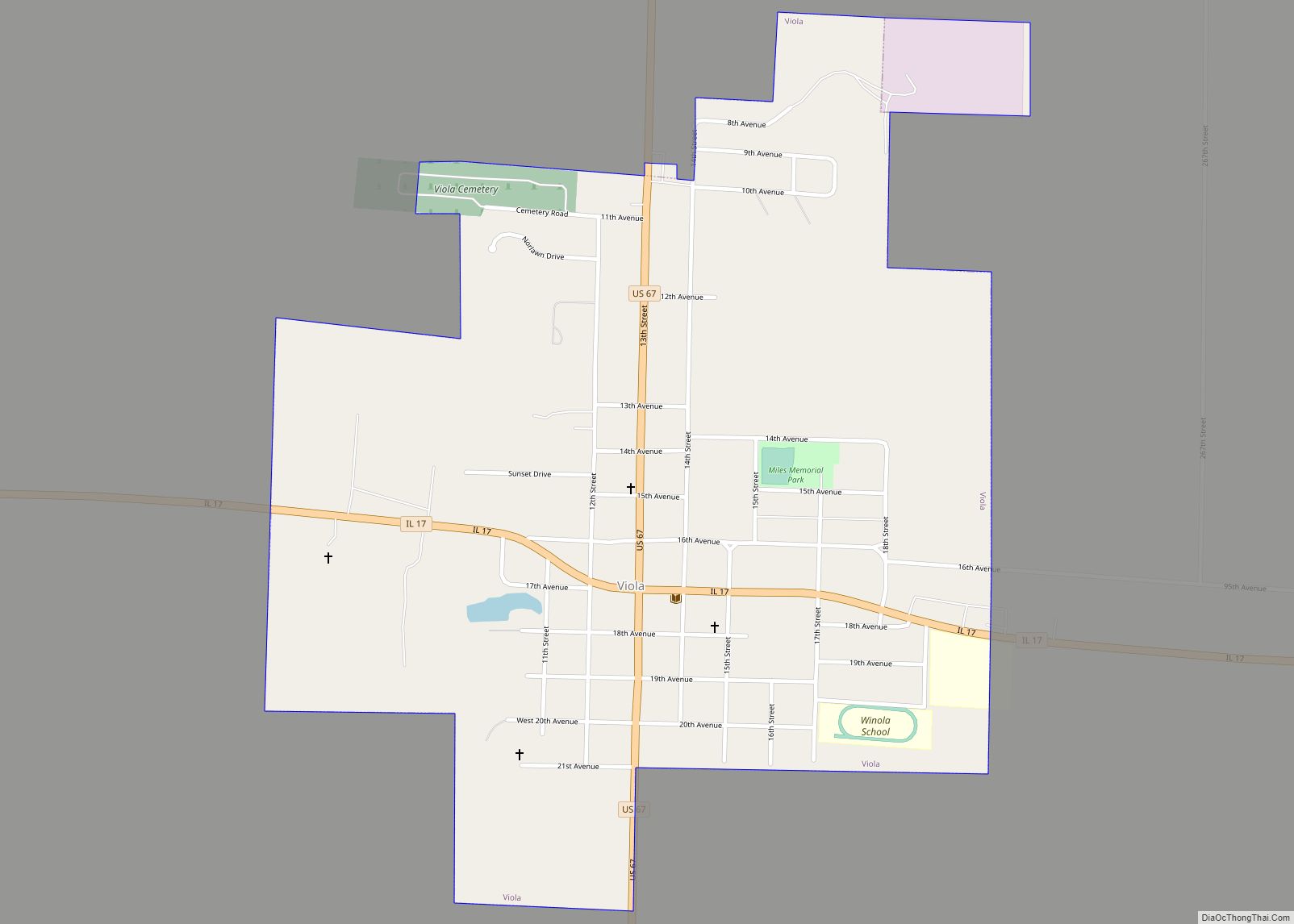 Map of Viola village, Illinois