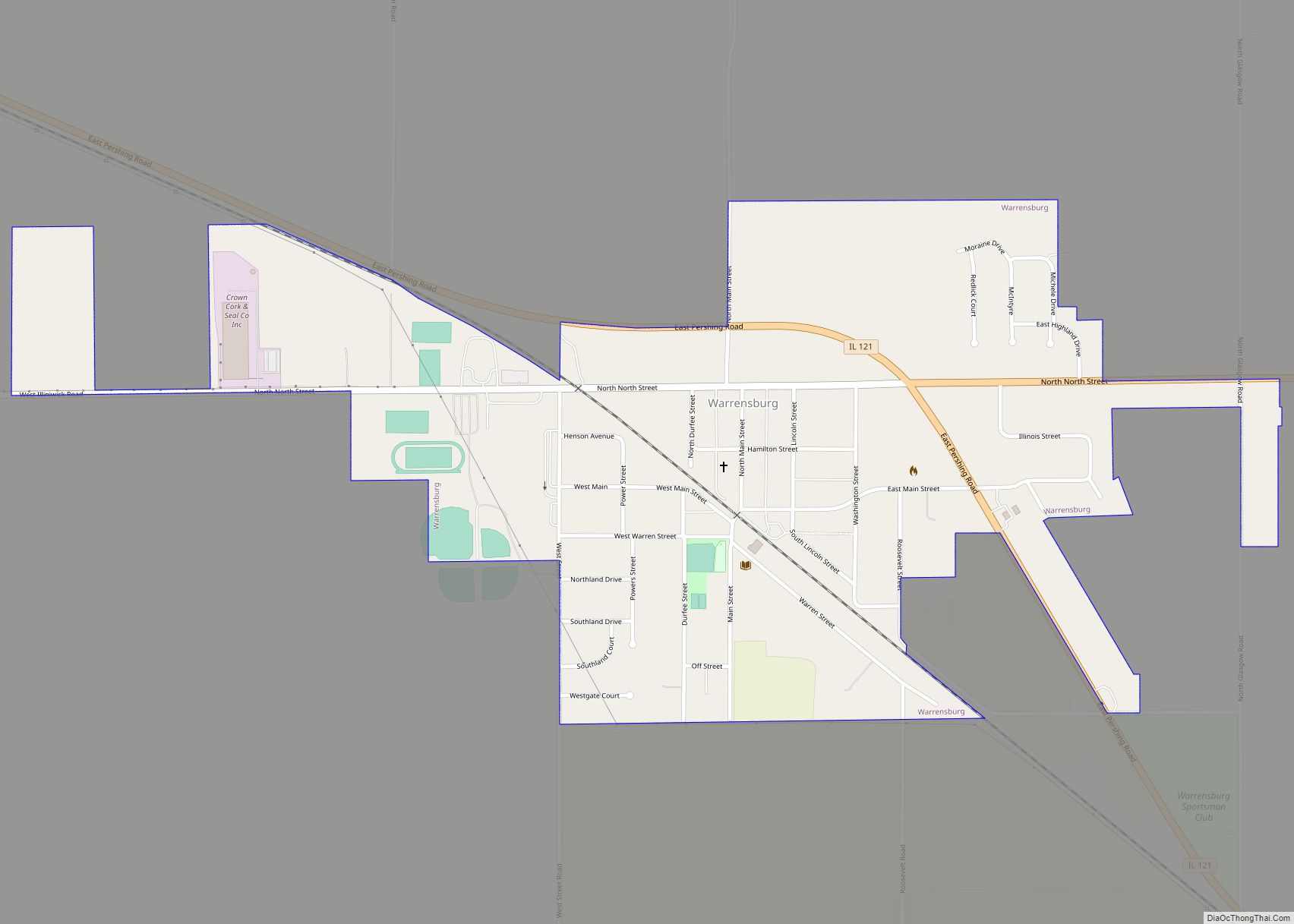 Map of Warrensburg village