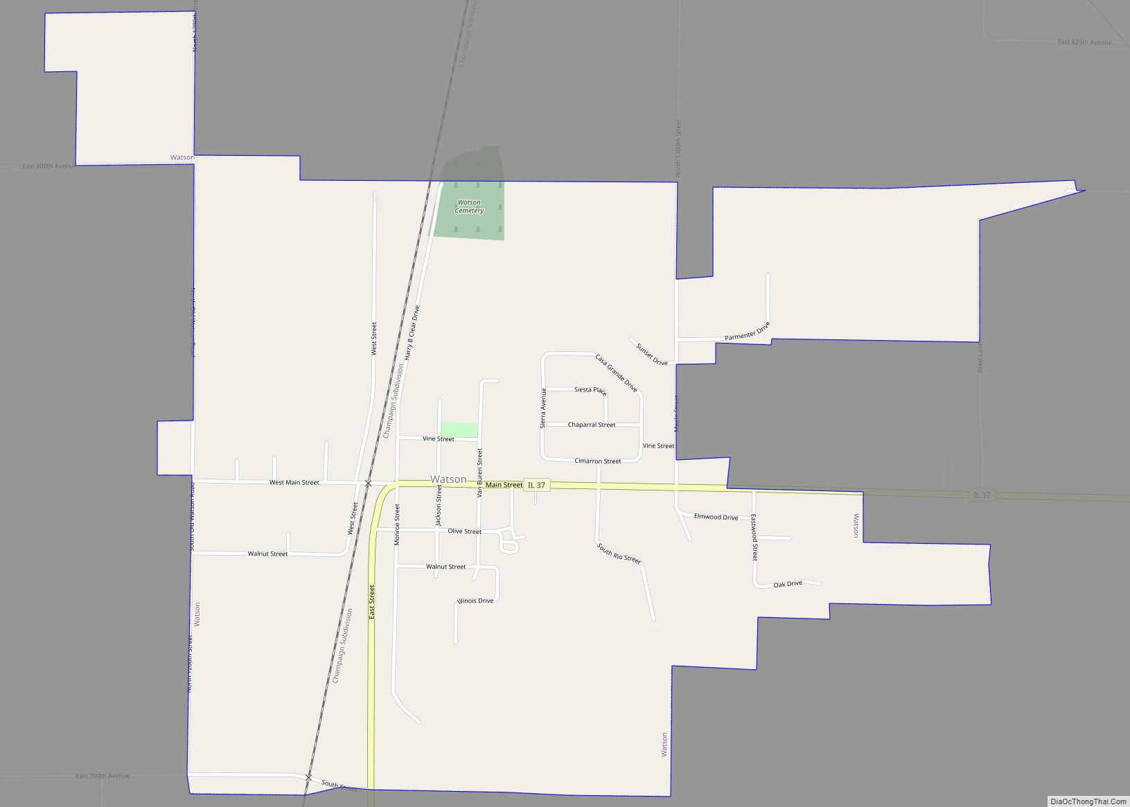 Map of Watson village, Illinois