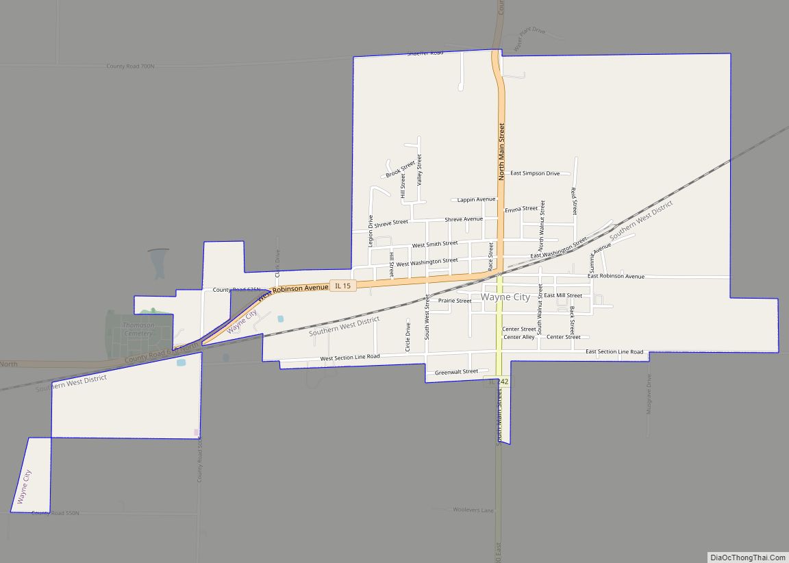 Map of Wayne City village