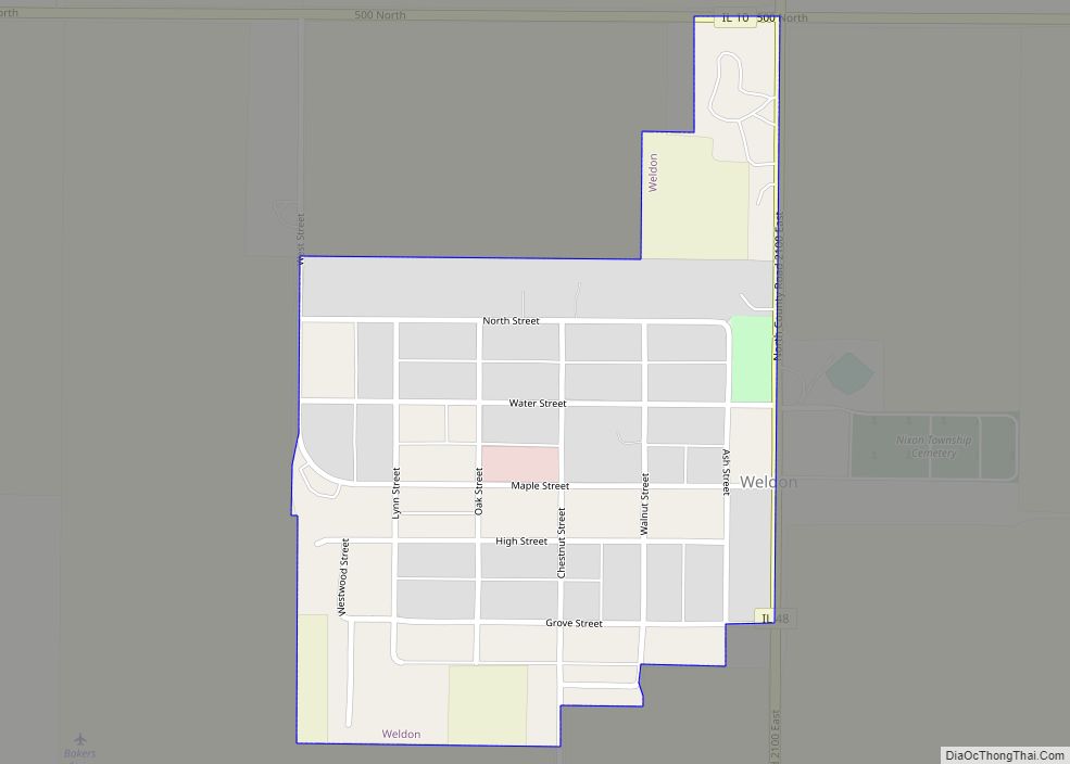 Map of Weldon village, Illinois