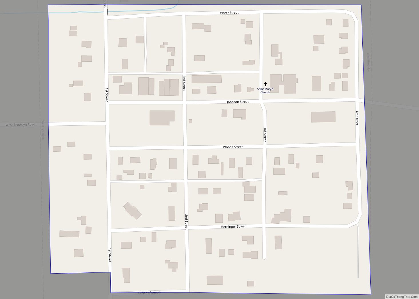 Map of West Brooklyn village