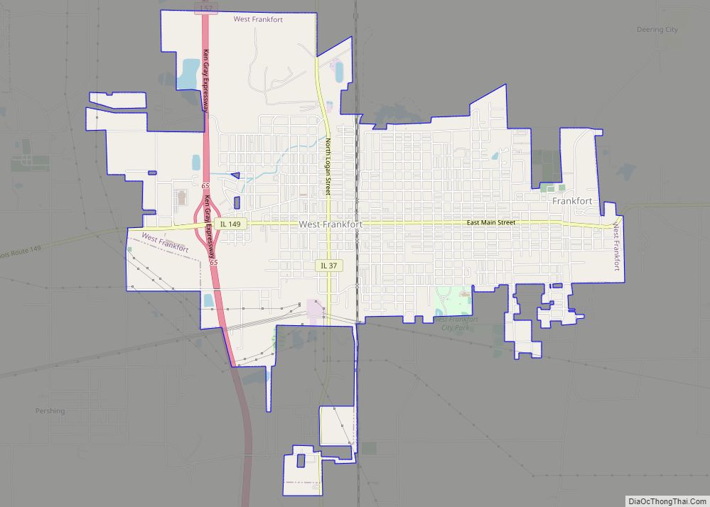Map of West Frankfort city