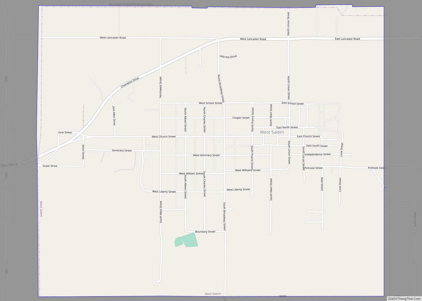 Map of West Salem village