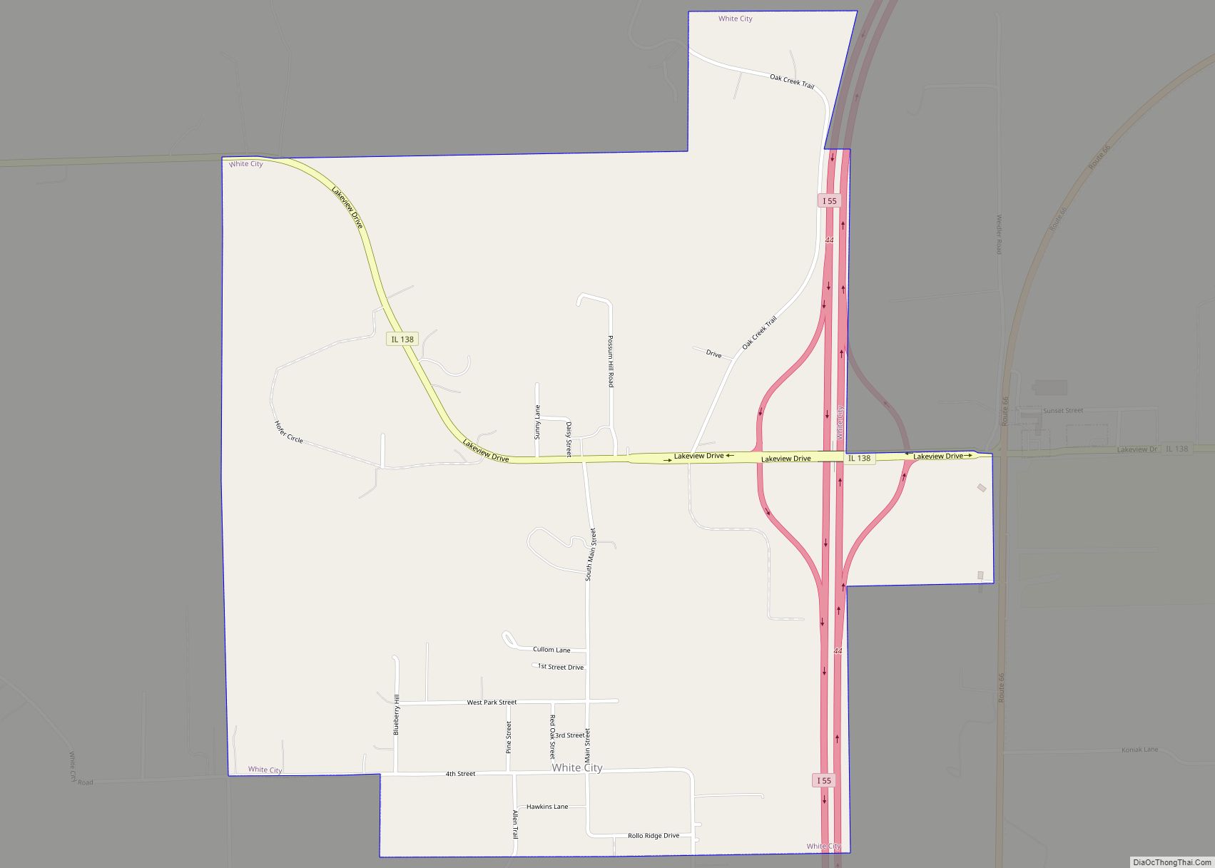 Map of White City village, Illinois