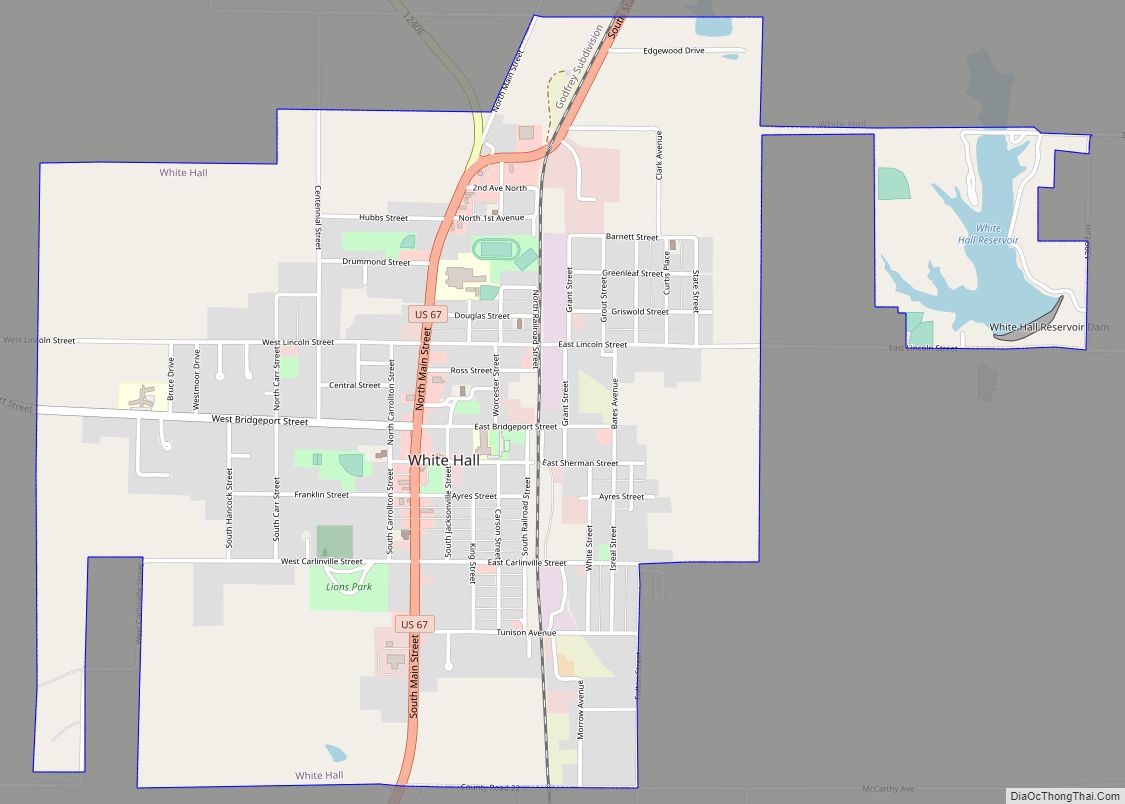 Map of White Hall city, Illinois