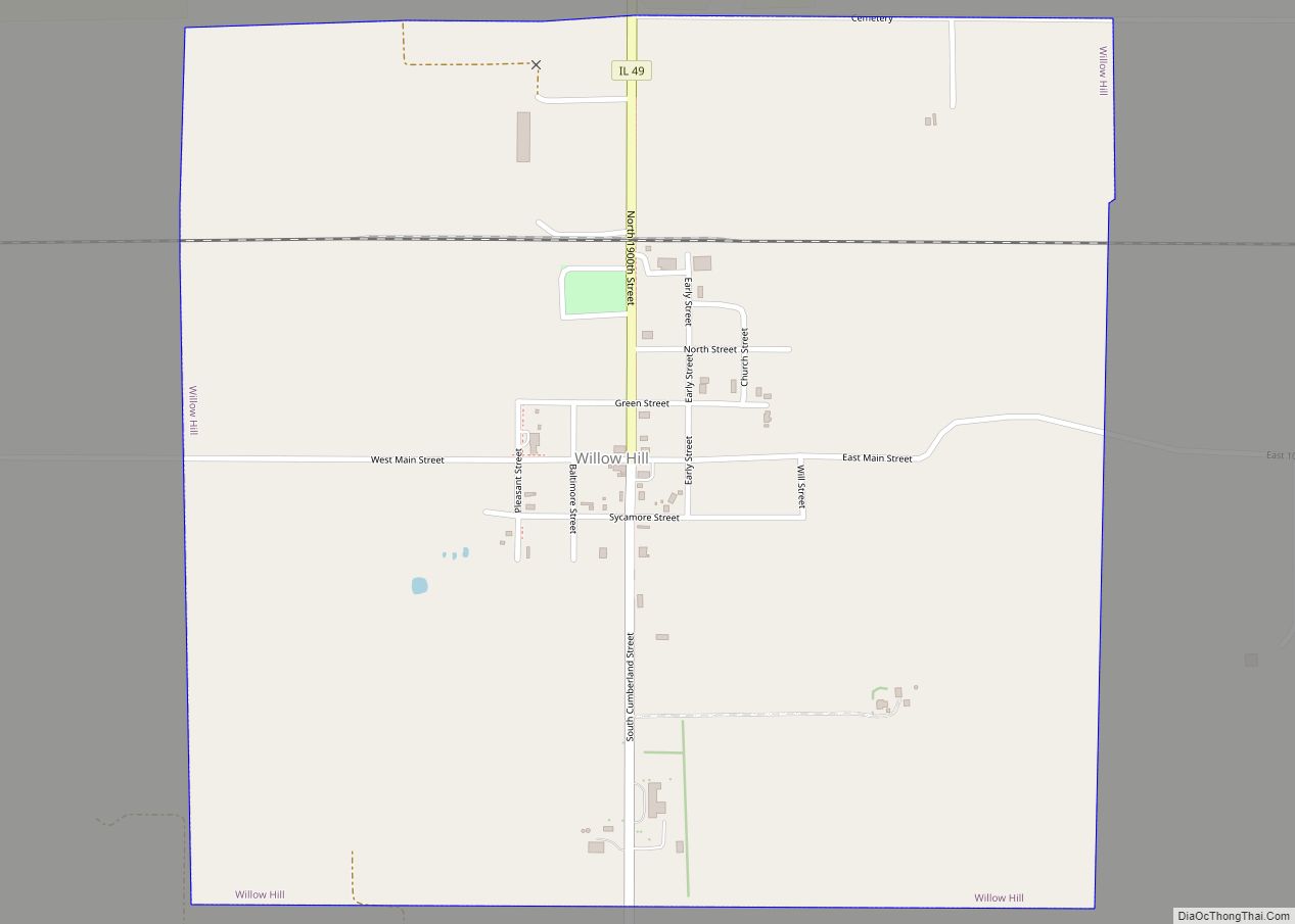 Map of Willow Hill village