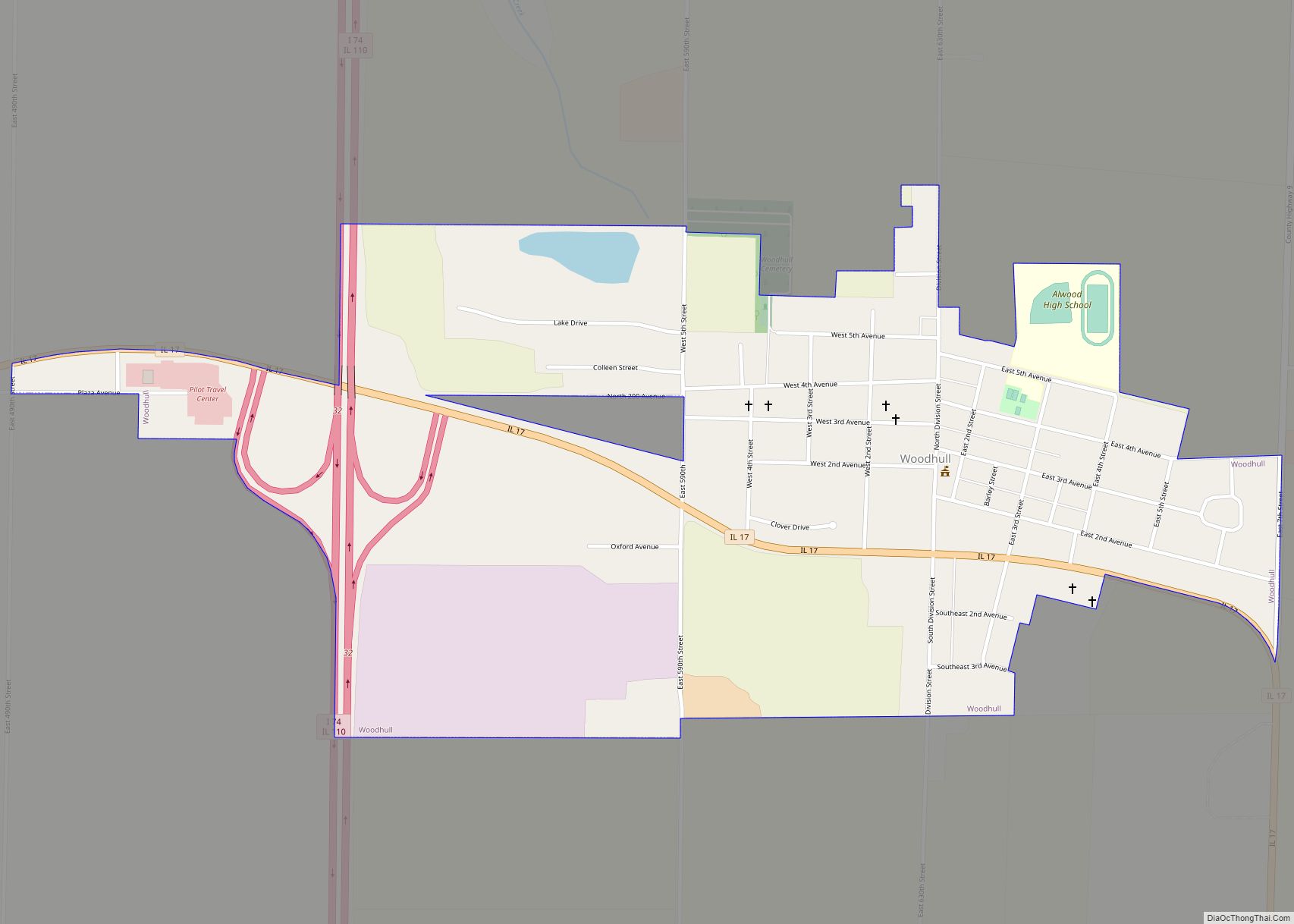 Map of Woodhull village