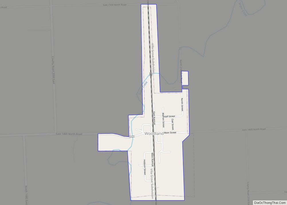 Map of Woodland village, Illinois