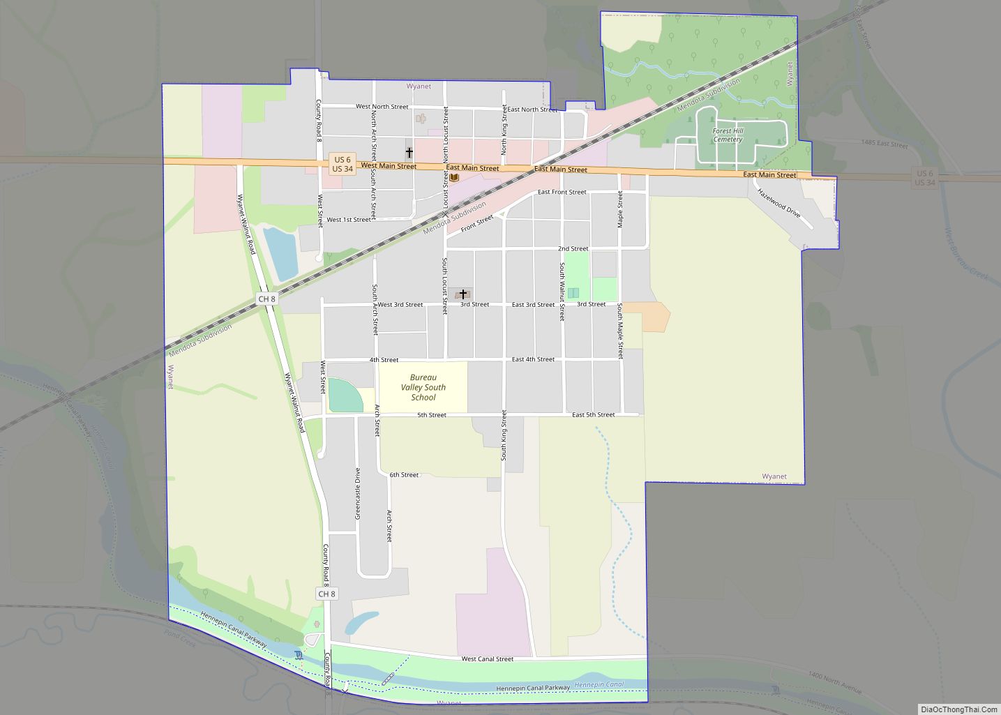 Map of Wyanet village