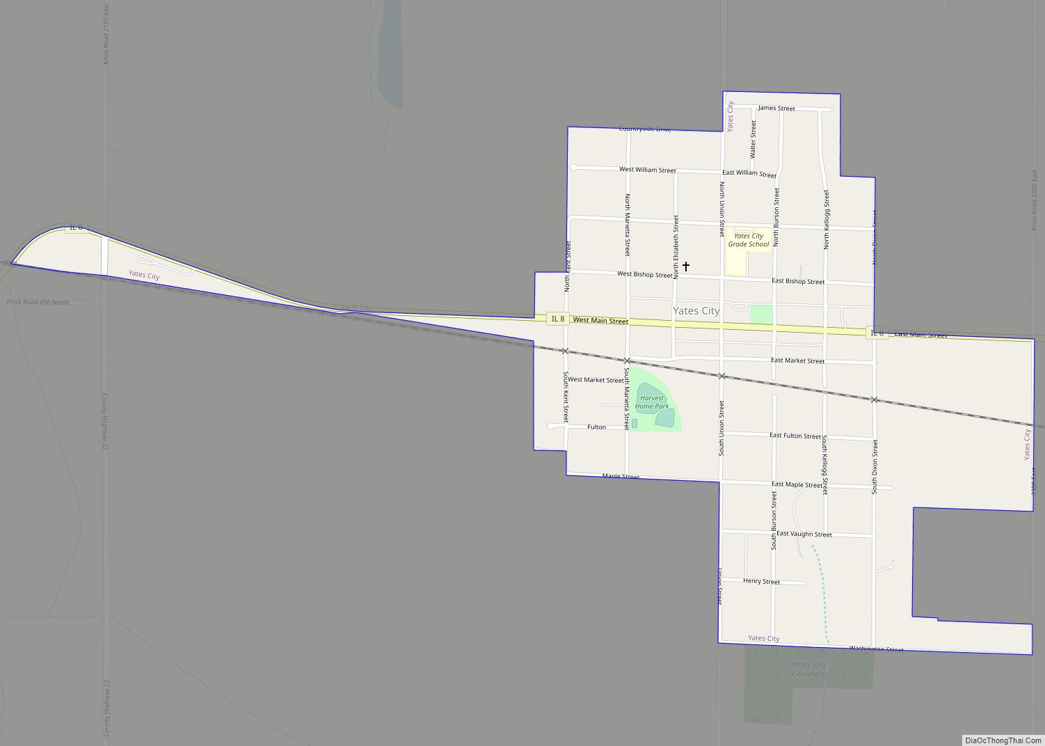 Map of Yates City village