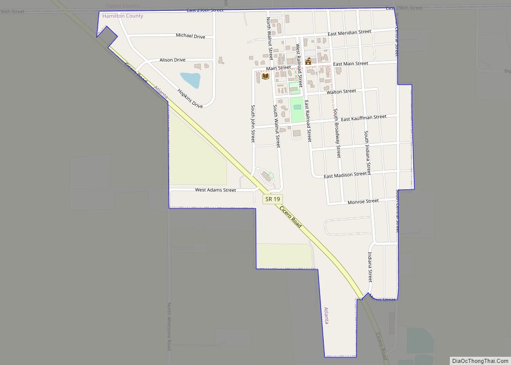 Map of Atlanta town, Indiana