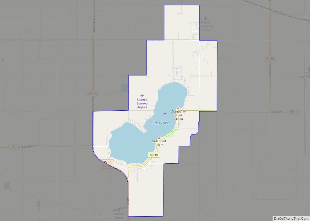 Map of Bass Lake CDP, Indiana