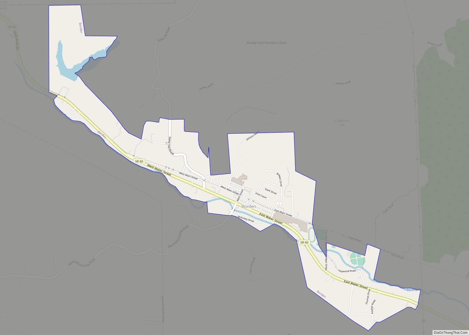 Map of Borden town