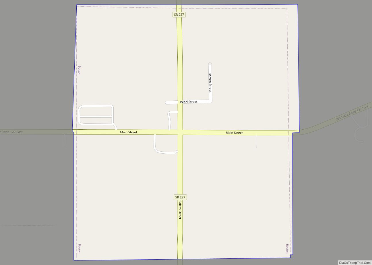 Map of Boston town, Indiana