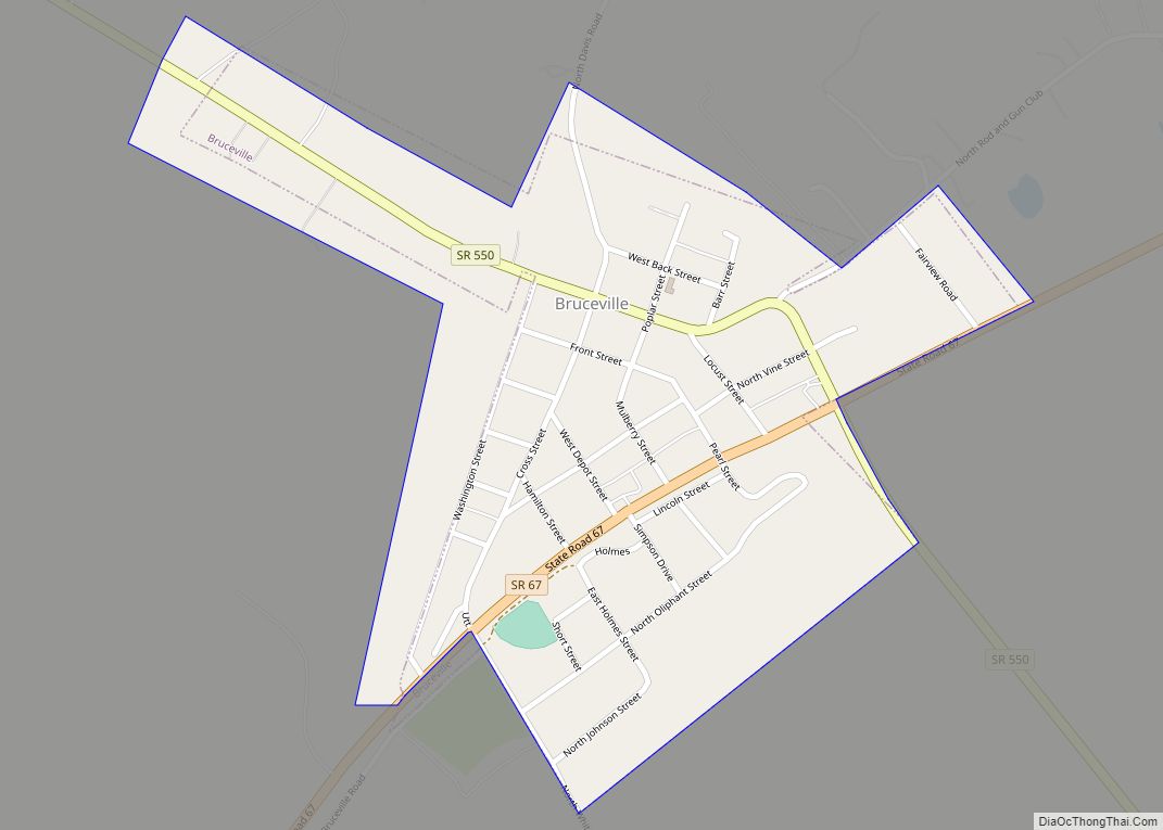 Map of Bruceville town