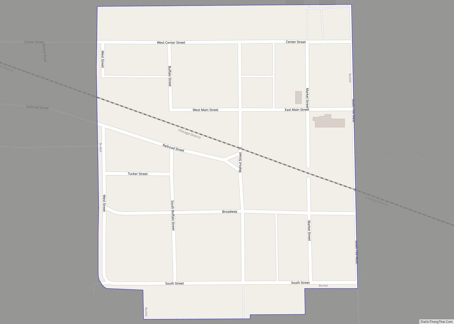 Map of Burket town