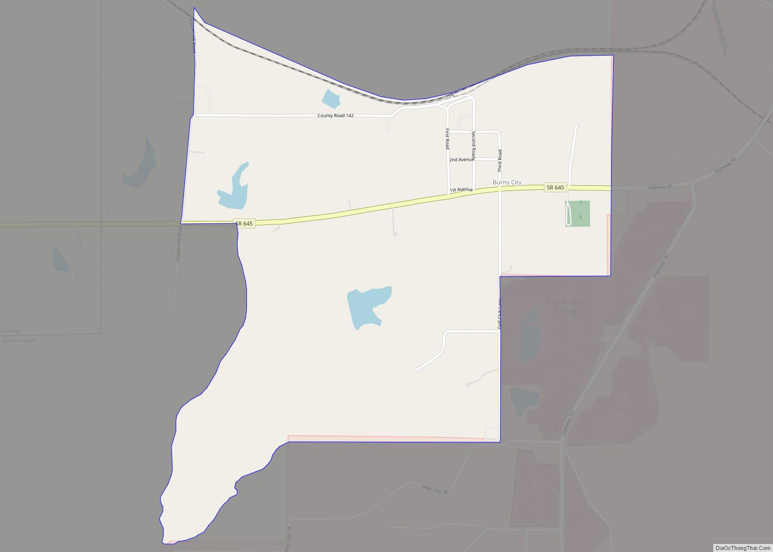 Map of Burns City CDP