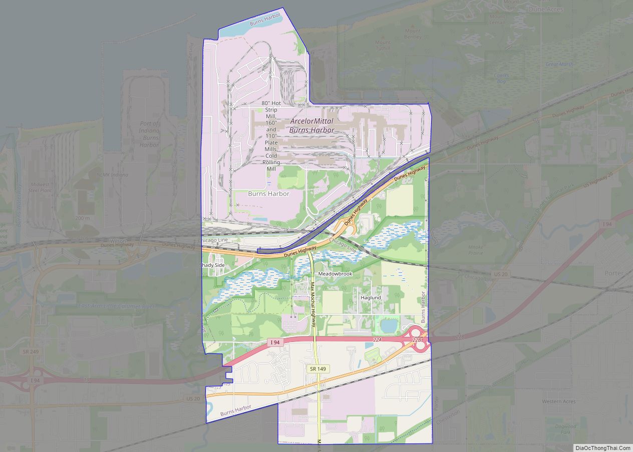 Map of Burns Harbor town