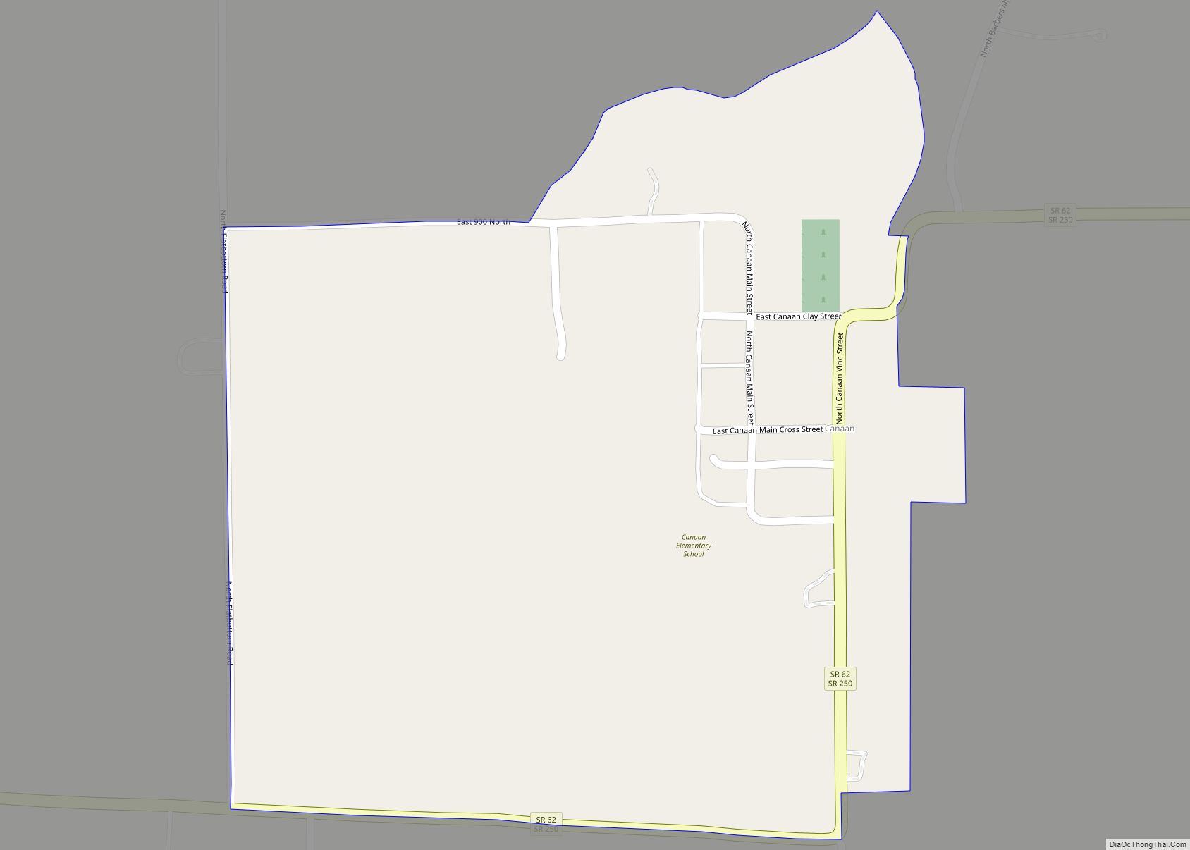 Map of Canaan CDP, Indiana