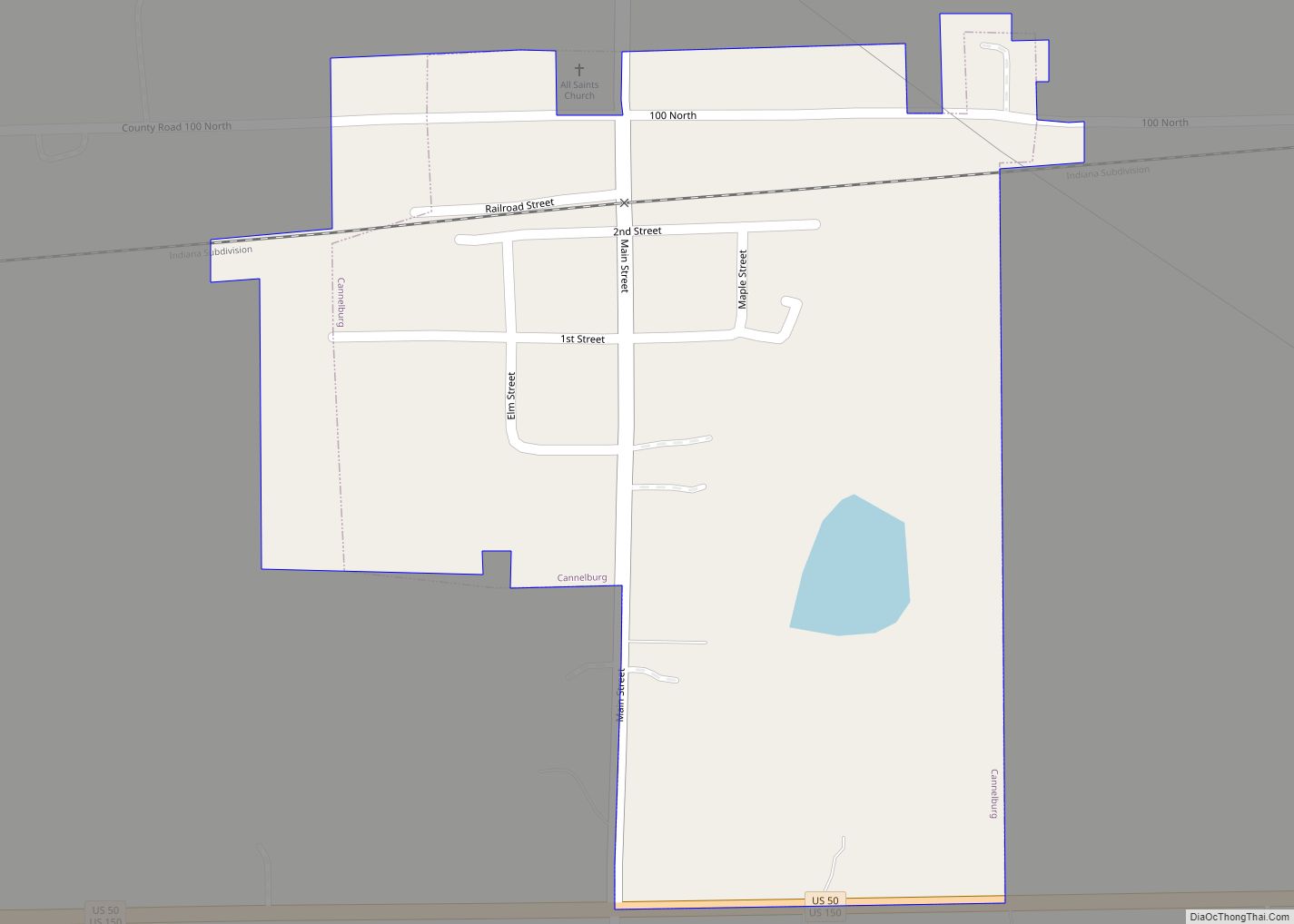 Map of Cannelburg town