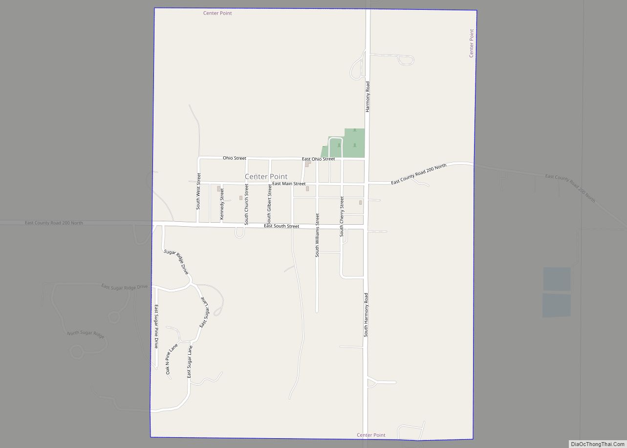 Map of Center Point town, Indiana