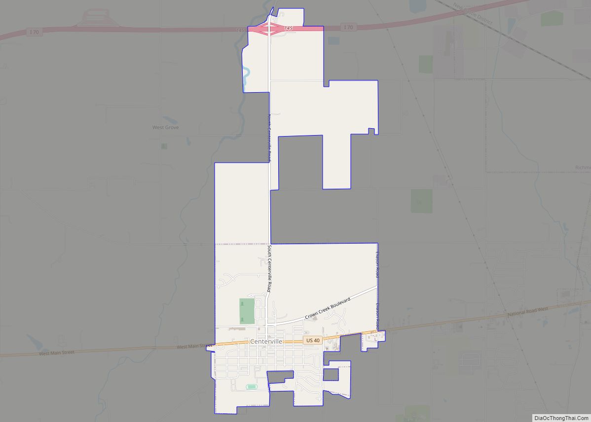 Map of Centerville town, Indiana